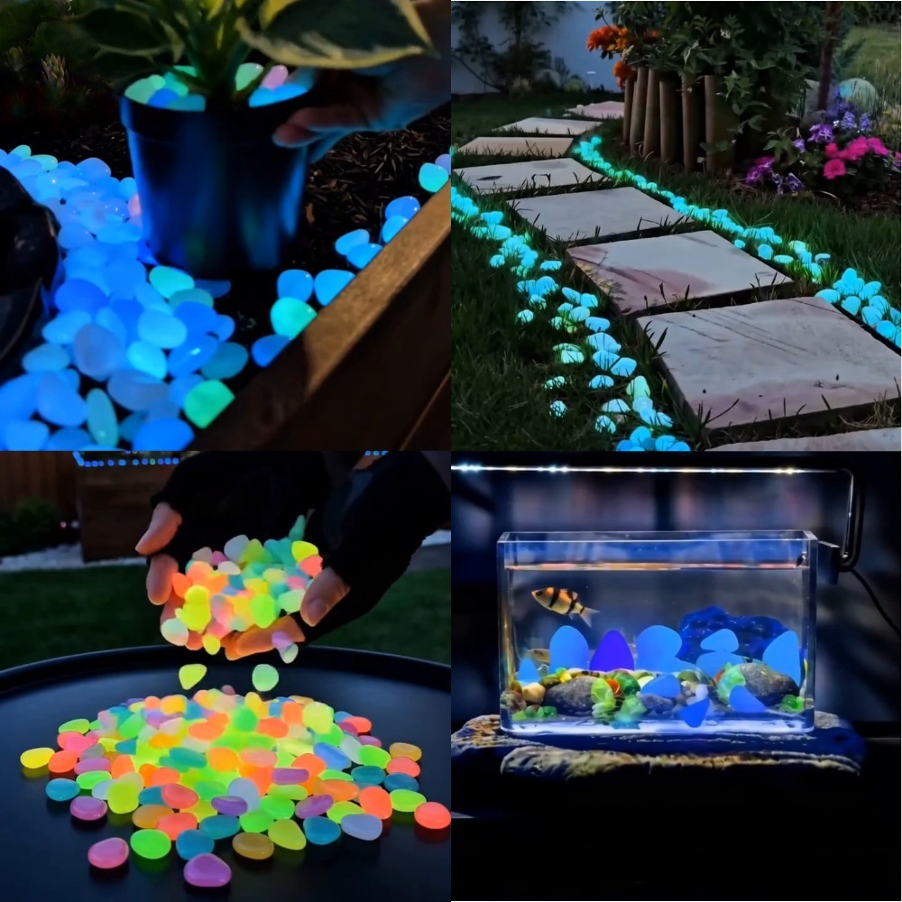 Led Planted Tank Light - Karanlıkta Parlayan Renkli Taşlar, Bahçe Taşları,